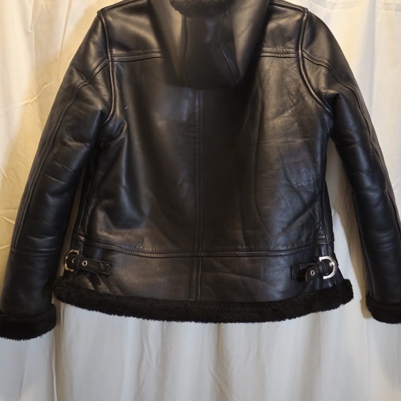 Grace Shearling Brand New With WARRANTY Tag Black Leather Size M WARRANTY - Picture 10 of 13